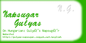 napsugar gulyas business card